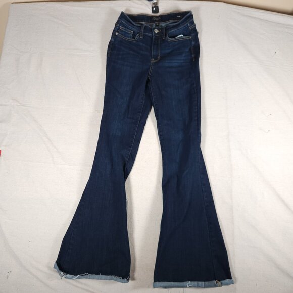 Judy Blue Womens Flare Jeans Size 1/25 Dark Wash Stretch Denim High Rise Boho - Picture 1 of 14